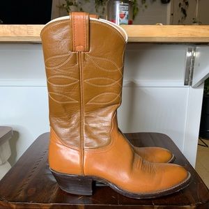Nocona Leather Cowboy Western Embroidered Boots vintage